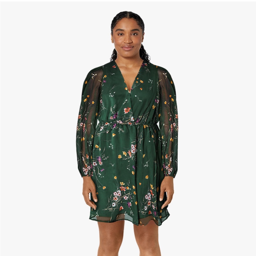 CUPSHE Fall Dresses for Women Dress | V Neck, Chiffon, A Line, Mini, Long Sleeve